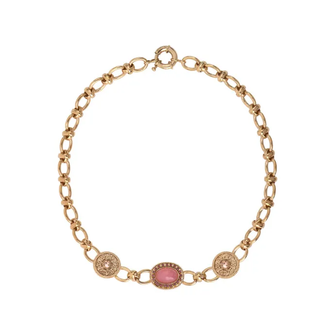Sale Louise chain necklace - pink Colliers Courts & Ras Du Cou
