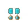 Louise clip-on drop earrings - turquoise Clips|Longues / Pendantes