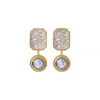 Hot Louise clip-on drop earrings - white Clips|Longues / Pendantes