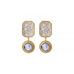 Hot Louise clip-on drop earrings - white Clips|Longues / Pendantes