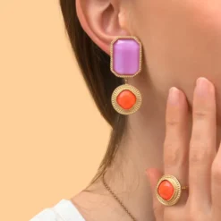 Clearance Louise clip-on earrings - red Clips