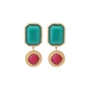 Louise clip-on earrings - turquoise and red Clips