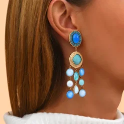 Clearance Louise clip-on earrings - turquoise Clips