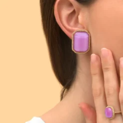 Louise clip-on earrings - violets Clips
