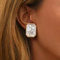 Sale Louise clip-on earrings - white Clips