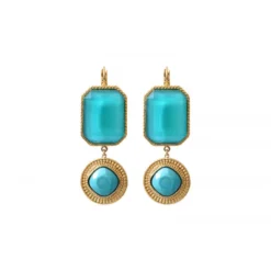 Best Louise dangle sleeper earrings - turquoise Dormeuses|Longues / Pendantes