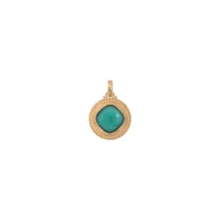 Online Louise faceted cabochon pendant necklace - turquoise Sautoirs & Colliers Longs|Pendentifs Et Médailles