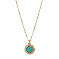 Online Louise faceted cabochon pendant necklace - turquoise Sautoirs & Colliers Longs|Pendentifs Et Médailles