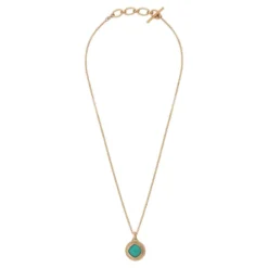 Online Louise faceted cabochon pendant necklace - turquoise Sautoirs & Colliers Longs|Pendentifs Et Médailles