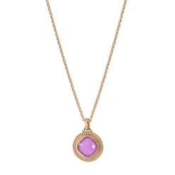 Clearance Louise faceted cabochon pendant necklace - pink Sautoirs & Colliers Longs|Pendentifs Et Médailles