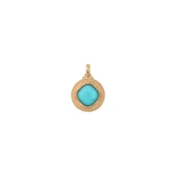 New Louise faceted cabochon pendant necklace - blue Sautoirs & Colliers Longs|Pendentifs Et Médailles