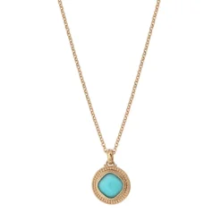 New Louise faceted cabochon pendant necklace - blue Sautoirs & Colliers Longs|Pendentifs Et Médailles