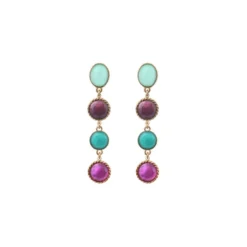 Louise long pierced stud earrings - blue Percées / Tiges
