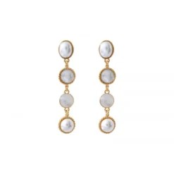 Outlet Louise long pierced stud earrings - white Percées / Tiges