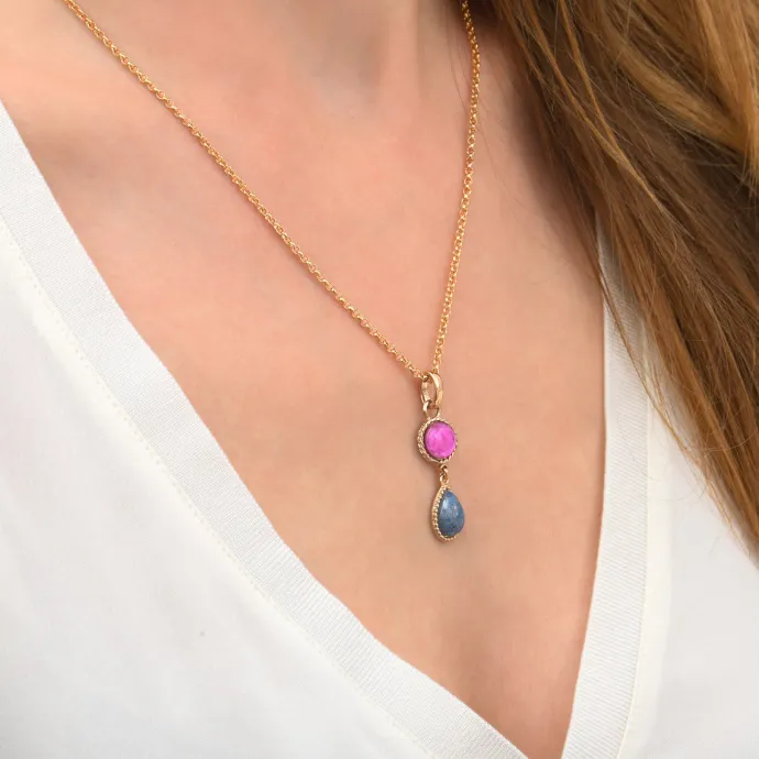Best Louise pendant necklace - blue Sautoirs & Colliers Longs|Pendentifs Et Médailles