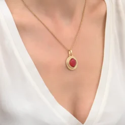 Outlet Louise pendant necklace - red Sautoirs & Colliers Longs|Pendentifs Et Médailles