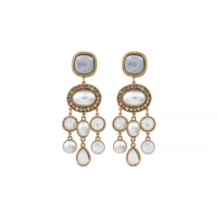 Clearance Louise pierced stud earrings - white Percées / Tiges