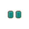 Online Louise rectangular clip-on earrings - turquoise Clips