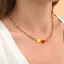 Hot Louise short necklace - red Colliers Courts & Ras Du Cou