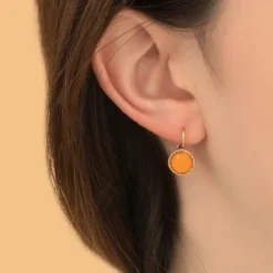 Hot Louise sleeper earrings - orange Dormeuses