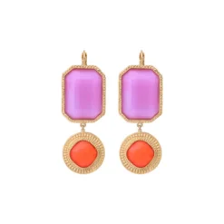 Online Louise sleeper earrings - purple and red Dormeuses