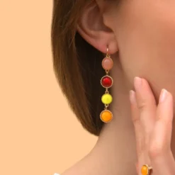 Hot Louise sleeper earrings - red Dormeuses