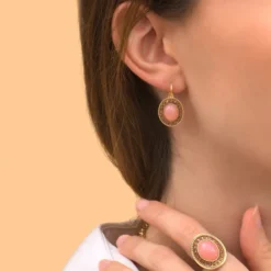 Sale Louise sleeper earrings - roses Dormeuses