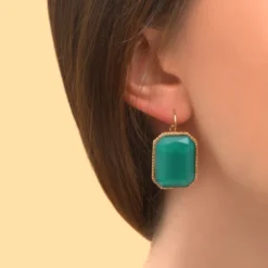 Sale Louise sleeper earrings - turquoise Dormeuses