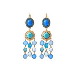 Online Louise sleeper earrings - turquoise and blue Dormeuses