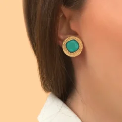 Hot Louise thin clip-on earrings - turquoise Clips