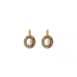 Clearance Louise thin sleeper earrings - white Dormeuses