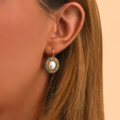 Clearance Louise thin sleeper earrings - white Dormeuses