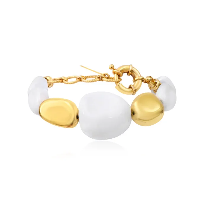 New Loulou adjustable bracelet – gold and white Bracelets XXL