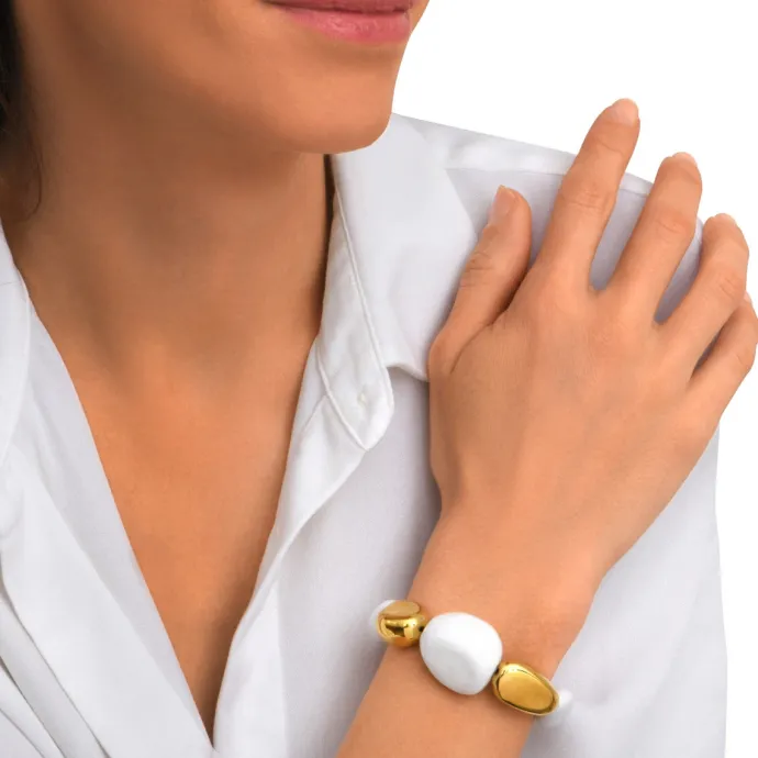New Loulou adjustable bracelet – gold and white Bracelets XXL