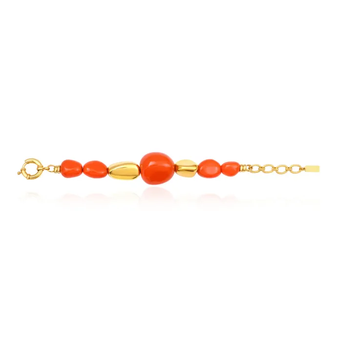 Clearance Loulou adjustable bracelet – orange and gold Bracelets XXL