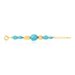 New Loulou adjustable bracelet – turquoise and gold Bracelets XXL