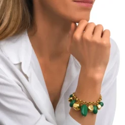 Outlet Loulou adjustable chain bracelet – green and gold Bracelets XXL