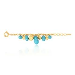 Loulou adjustable chain bracelet – turquoise and gold Bracelets XXL