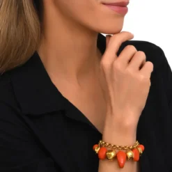 Hot Loulou adjustable chain bracelet – orange and gold Bracelets XXL