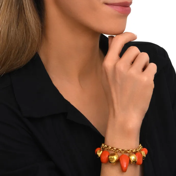 Hot Loulou adjustable chain bracelet – orange and gold Bracelets XXL