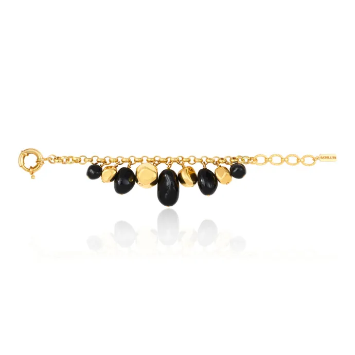 Loulou adjustable chain bracelet – black and gold Bracelets XXL