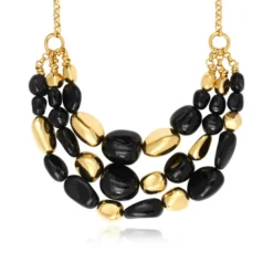 Best Loulou bib necklace – black and gold Plastrons|Colliers XXL