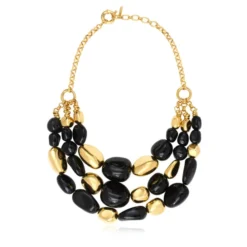 Best Loulou bib necklace – black and gold Plastrons|Colliers XXL