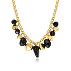 Hot Loulou chain necklace – black and gold Sautoirs & Colliers Longs|Colliers XXL