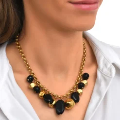 Hot Loulou chain necklace – black and gold Sautoirs & Colliers Longs|Colliers XXL