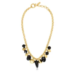 Hot Loulou chain necklace – black and gold Sautoirs & Colliers Longs|Colliers XXL