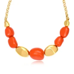 Sale Loulou chain necklace – orange and gold Sautoirs & Colliers Longs|Colliers XXL