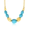 New Loulou chain necklace – turquoise and gold Sautoirs & Colliers Longs|Colliers XXL