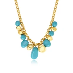 Best Loulou chunky chain necklace – turquoise and gold Sautoirs & Colliers Longs|Colliers XXL
