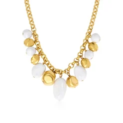 Best Loulou chunky chain necklace – gold and white Sautoirs & Colliers Longs|Colliers XXL